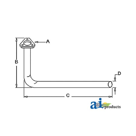 A & I Products Elbow, Exhaust 33" x8" x2" A-673511M91